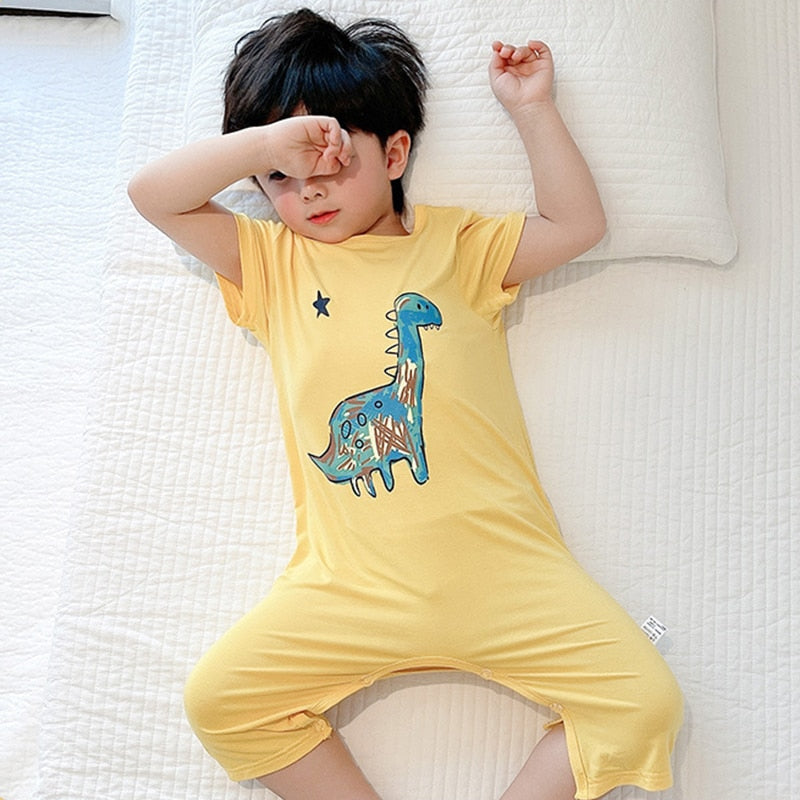 Pyjama 2 Pièces En Coton Pour Enfant - Motif Dinosaure Animaux - Hiver 2025 - Taille 2T à 9T - Rouge