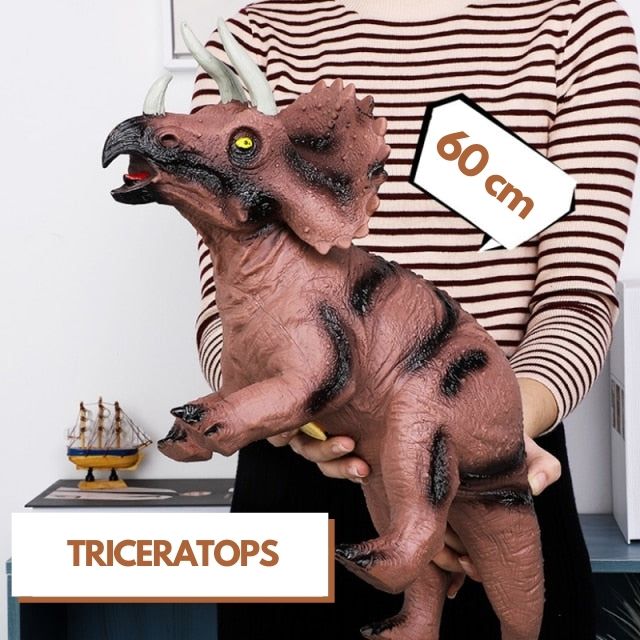 Figurines Dinosaurs Tricératops + Tyrannosaurus Rex vert