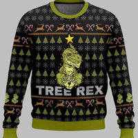 Pull de Noël Dinosaure « Tree Rex » Noir