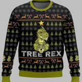Pull de Noël Dinosaure « Tree Rex » Noir