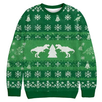 Pull de Noël Dinosaure Vert