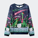 Pull de Noël Dinosaure Santaaa