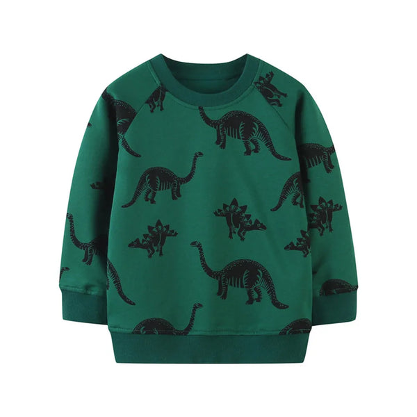 Pull Dinosaure Vert Enfant