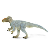 Figurine Yutyrannus huali en PVC vue de profil gauche, texture filamenteuse visible