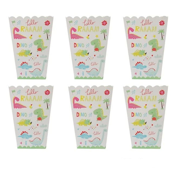 Déco Anniversaire <br>Dinosaure</br> Boîtes à popcorn (x6)