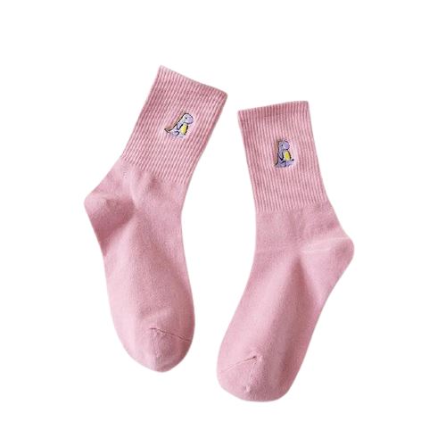 Chaussette Dinosaure <br>T-Rex Rose</br>