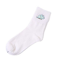Chaussette Dinosaure <br>Triceratops Blanc</br>