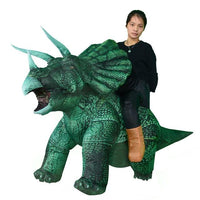 Déguisement Dinosaure <br>Gonflable</br> Assis Sur Triceratops