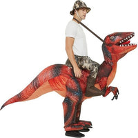 Déguisement Homme <br>sur un Dinosaure
