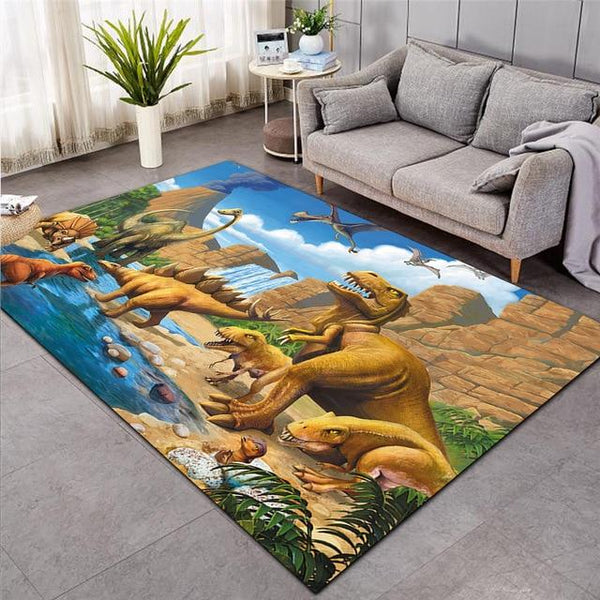Tapis De Bain Dinosaure Pottery Barn - Enfant, Rond, Motif T-Rex